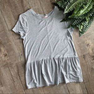 Mavenie Gray Short Sleeve Oversized Top